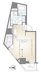 都営浅草線 高輪台駅 徒歩4分の賃貸マンション 9階ワンルームの間取り
