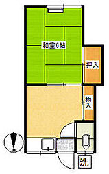 京急大師線 川崎大師駅 徒歩14分の賃貸アパート 1階1Kの間取り