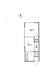 藤ハイツ上末吉 2階2Kの間取り