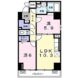 シオン八王子 2LDKの間取図画像