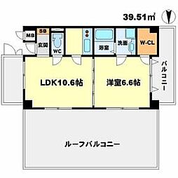 クレセント千里中央 4階1LDKの間取り