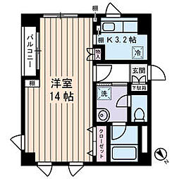 セラペイア 2階1Kの間取り