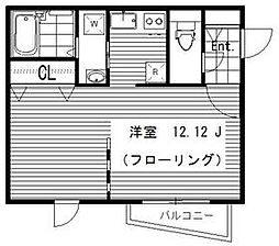 東京メトロ銀座線 青山一丁目駅 徒歩8分の賃貸マンション 3階1Kの間取り