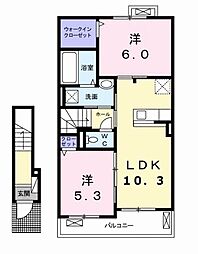 ラ・フォート 2LDKの間取図画像