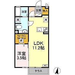 モナリエ春日　I・II 1階1LDKの間取り
