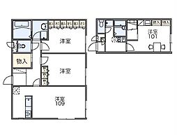 レオパレスUEHARA 1Kの間取図画像