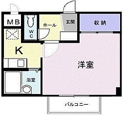 JR身延線 甲斐住吉駅 徒歩33分の賃貸アパート 1階ワンルームの間取り