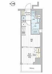 東京メトロ日比谷線 入谷駅 徒歩3分の賃貸マンション 7階1DKの間取り