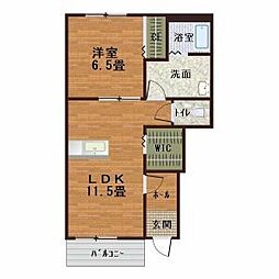 MC Village(エムシービラージュ)C棟 1階1LDKの間取り