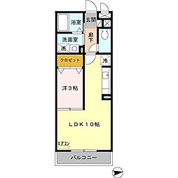 パークレジデンス中央 2階1LDKの間取り