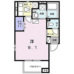 JR常磐線 龍ケ崎市駅 徒歩3分の賃貸アパート 1階1Kの間取り