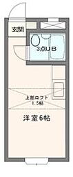 ベルピア六実1-1 1Kの間取図画像