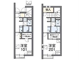 レオネクストHIGHWOOD2 1Kの間取図画像