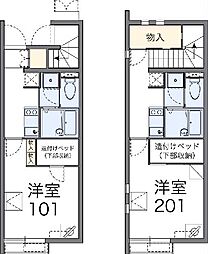 レオネクストHIGHWOOD1 1Kの間取図画像