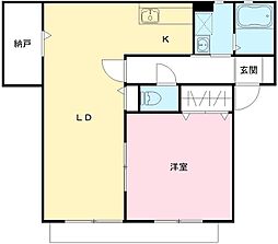 コンフォール 1階1LDKの間取り