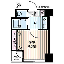 アベニール曙橋 4階1Kの間取り