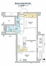 JR京浜東北・根岸線 大井町駅 徒歩9分の賃貸マンション 3階2LDKの間取り