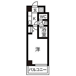 フォルビテッツァ岐阜 1Kの間取図画像