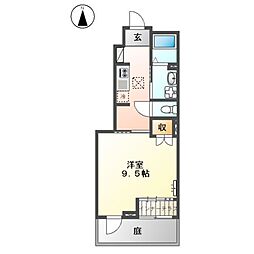 ルイ・リッシュ 1Kの間取図画像