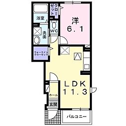グレイス 1LDKの間取図画像