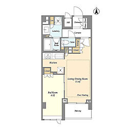 東京メトロ丸ノ内線 四谷三丁目駅 徒歩3分の賃貸マンション 3階1LDKの間取り