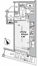 メイクスデザイン品川戸越 4階ワンルームの間取り