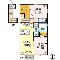 グラン・ウィン/グラン・マム　グラン・ウィン 2階2LDKの間取り