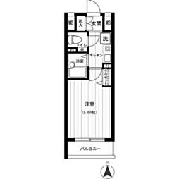 東京メトロ南北線 白金高輪駅 徒歩6分の賃貸マンション 3階1Kの間取り