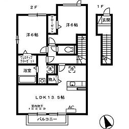 ジャルダンA 2LDKの間取図画像