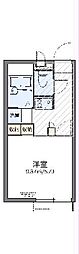 レオパレストリメゾン 2階1Kの間取り