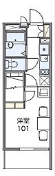 レオパレスＧｒａｃｅ 3階1Kの間取り