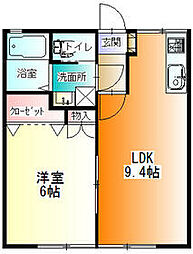 コーポフェニックス 1LDKの間取図画像