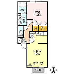 ビレッジさくらB 1LDKの間取図画像