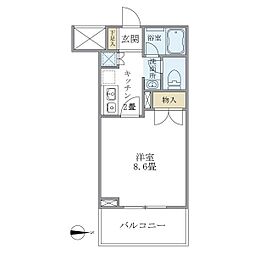 リュミエール三田 3階1Kの間取り