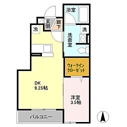 D-Room nakano 103 1階1LDKの間取り