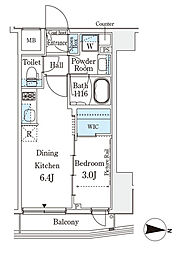 都営浅草線 押上駅 徒歩3分の賃貸マンション 4階1DKの間取り
