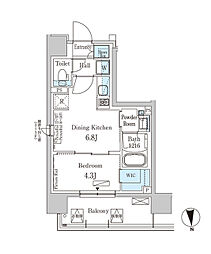 PARKAXIS上野EAST 1DKの間取図画像