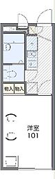 レオパレス栗山 1Kの間取図画像