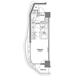 東急東横線 祐天寺駅 徒歩2分の賃貸マンション 3階1Kの間取り