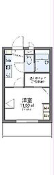 レオパレス和田2 1Kの間取図画像