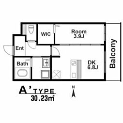 阪急京都本線 摂津市駅 徒歩4分の賃貸アパート 2階1DKの間取り