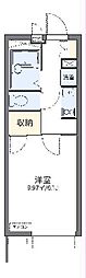 レオパレスＡＳＡＢＡII 2階1Kの間取り