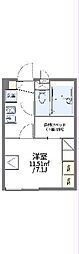 レオパレスリトルワールド3 1Kの間取図画像