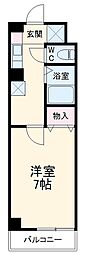 マキビル王子台 5階1Kの間取り