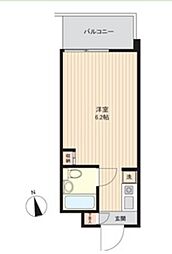 東急世田谷線 松陰神社前駅 徒歩5分の賃貸マンション 5階ワンルームの間取り