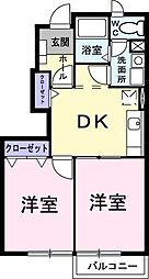 エトワールA 2DKの間取図画像