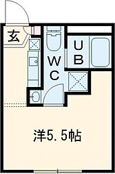 東武伊勢崎線 西新井駅 徒歩16分の賃貸マンション 3階ワンルームの間取り