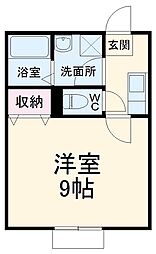 東武野田線 新柏駅 徒歩4分の賃貸アパート 2階1Kの間取り