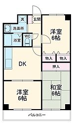 盛大パレス 3DKの間取図画像