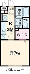 ルミエール 2階1Kの間取り